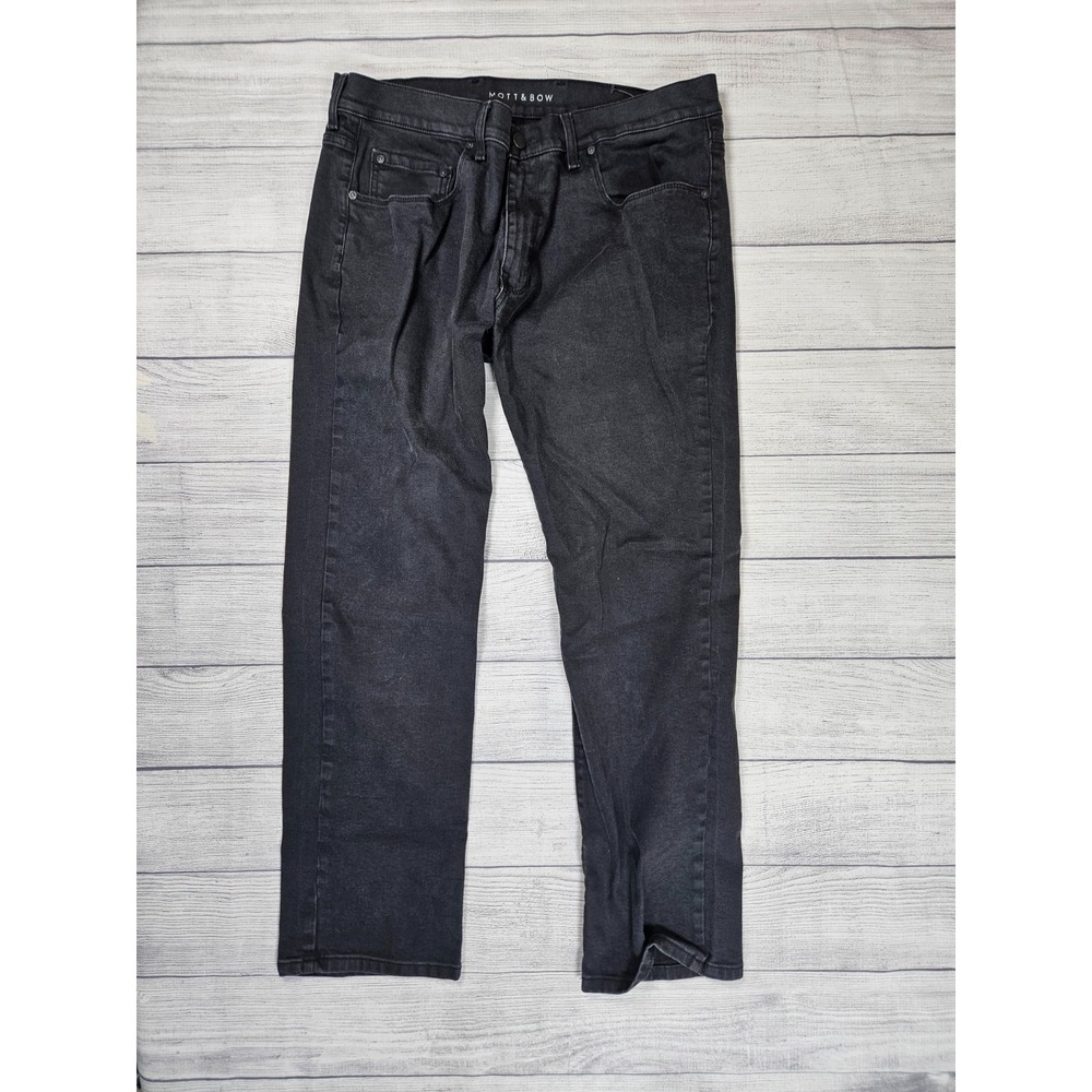 Mott & Bow Jeans Mens W36 L30 Black Cotton Slim Stretch Denim Pants
